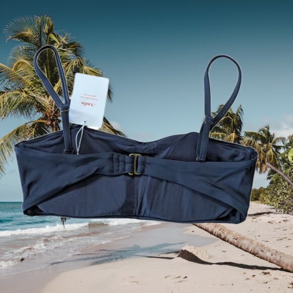 Andie Swim The Bora Bora Top Black Eco Nylon Size Small - Picture 3 of 10